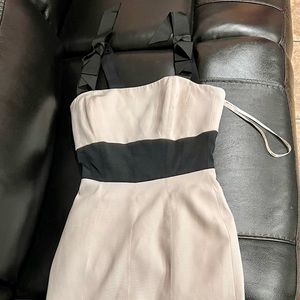 Karen Millen colorblock cocktail dress ribbon straps Size 4